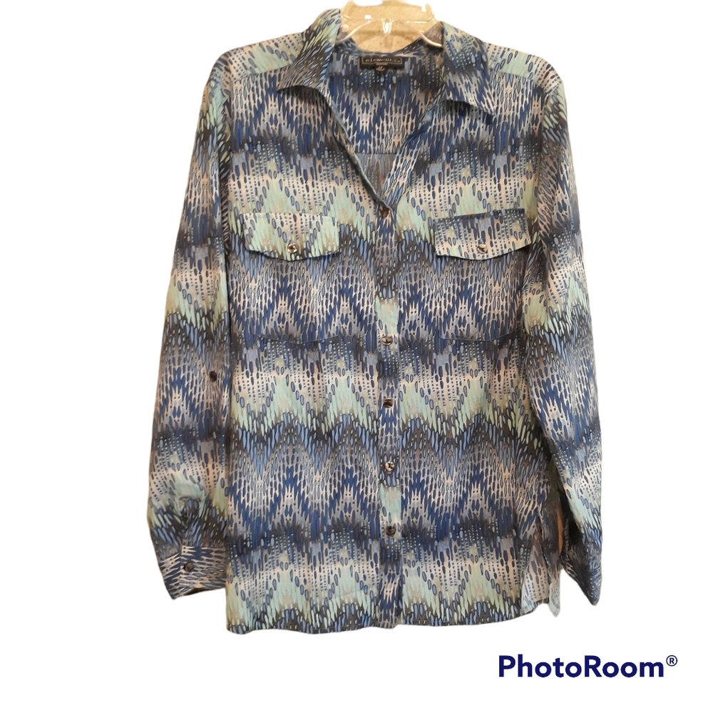 Blouse by Elementz blue with print
